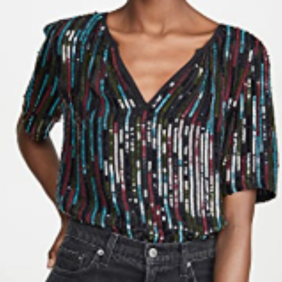 Retail $349 Graham & Spencer MYTHERESA Nikky Sequin Top NWT - Picture 2 of 14